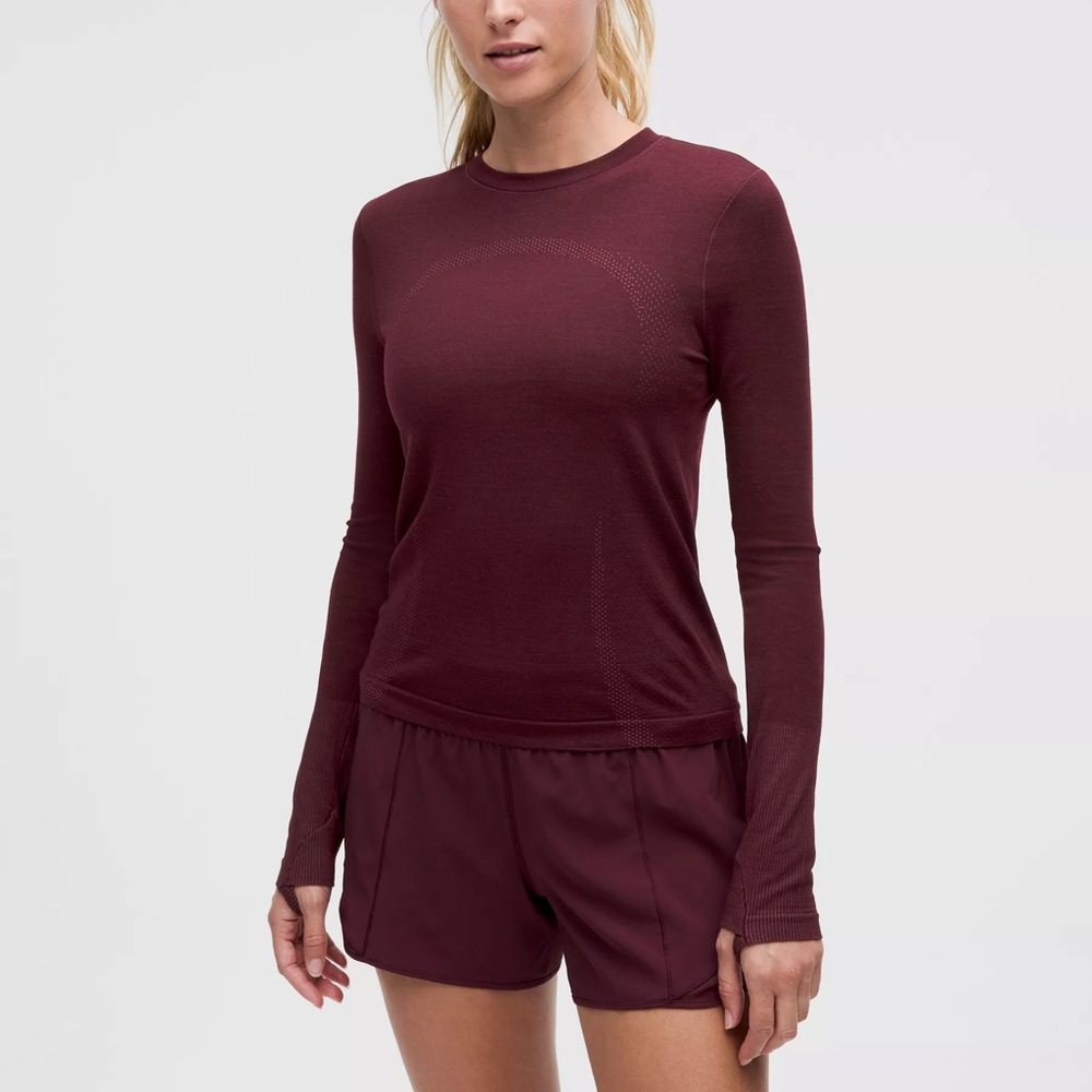Lululemon Swiftly Wool Long Sleeve Shirt - Colour Garnet - XXS